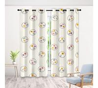 Bohemian Floral Curtains 90 Inch 2 Panels, Flower Bubble 3D Pattern Drapes with Eyelet Thermal Insulated Curtain, Kid Minimalism Blackout Curtains for Bedroom Living Room, 52" x 90"