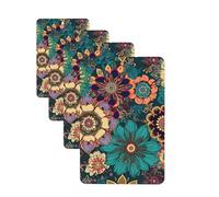 Bohemian Flower Car Air Freshener Cards for Women Men 4 Pack Cute Car Accessories Long Lasting Scent Car Diffuser Hanging Auto Aromatherapy Tablets Car Fresheners Gifts