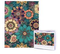 Bohemian Flower Puzzles from Photos 500 Pieces Personalized Wooden Puzzle Challenging Jigsaw Puzzles for Adults Custom Picture Puzzle Gifts for Family Wedding Friend