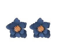 Bohemian Flower Stud Earrings for Women Teen Girls Fashion Blossom Floral Big Statement Acrylic Earrings Studs Multicolor Spring Summer Ear Jewelry Gifts Birthday BFF Granddaughter (Blue)