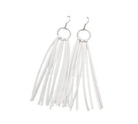 Bohemian Fringe Leather Earrings Western Leather Tassel Earrings Geometric Boho Handmade Statement Dangel Earrings, Leather, No Gemstone