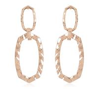 Bohemian Geometric Cut-Out Drop Earrings - Simple Metallic Open Hoop Dangles Moroccan Cloud, Clover Floral Quatrefoil, Infinity Leaf, White Gold, No Gemstone