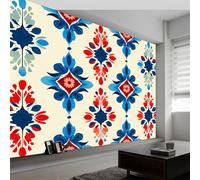 Bohemian Geometric Elements Wall Mural Photo Wallpaper 200 x 140 cm Non-Woven Mural Wallpaper - Living Room Bedroom Kids Room TV Sofa Background Family Wall Decor, Cream