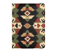 Bohemian Geometric Motif Digital Image Passport Holder for Travel with Credit Card Holder Slots RFID Passport Book Holders PU Leather Travel Accessories for Women Men