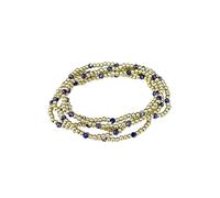 Bohemian Glass Crystal Beaded Stretch Bracelet Set for Women, 5-Piece Stackable Gold Chain Link with Colorful Glass Bead Accents, Layered Adjustable Wrist Jewelry, Handmade Ethnic Style Wrap Bracelets