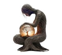 Bohemian Goddess Statue, Green Goddess Statue Nature Gaia Goddess Statues Acrylic Plaque Desktop Decoration for Home Office (Green, D)