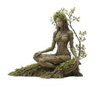 Bohemian Goddess Statue, Green Goddess Statue Nature Gaia Goddess Statues Acrylic Plaque Desktop Decoration for Home Office (Green, B)