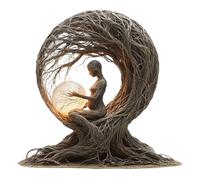 Bohemian Goddess Statue, Green Goddess Statue Nature Gaia Goddess Statues Acrylic Plaque Desktop Decoration for Home Office (Green, G)