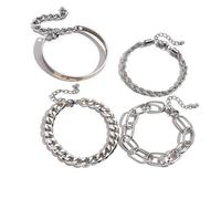 Bohemian Gold Stacking Bracelet Set for Women Chunky Layered Snake Bone Chain Bangle Twist Rope Link Bracelet Jewelry Accessories, 2XL, No Gemstone