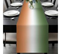 Bohemian Gradient Sage Green Table Runner 13x120 Inches Long Modern Minimalist Green Orange Ocean Beach Cotton Linen Table Runner Burlap Style for Dinner Table Party Decor Tabletop Decorations