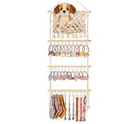 Bohemian Hair Clip Holder - 450 G Handcrafted Large Storage Macrame Display, Accessories Organizer | Decorative Wall Mount For Bedroom Nursery Apartment Necklace Jewelry Girls Kids Utility