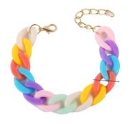 Bohemian Heart-Shaped Acrylic Cute Pink Letter Bracelet Colorful Beaded Bracelet Set Bright Macaron Color