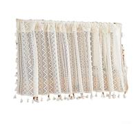 Bohemian Hollowed Short Curtains for Cafe and Bathroom, Rustic Design Enhances Decor and Softly Filters Natural Light (150 * 60)