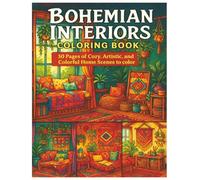 Bohemian Interiors Coloring Book: Relax into the world of vibrant boho decor - from dreamy reading nooks to sun-drenched patios, each page invites your creativity to play.