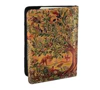 Bohemian Life Trees Jungle Greenery and Wildlife Printed Passport Holder,Travel Pu Leather Passport Cover Case Organiser for Men Women,6.5 Inch