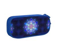 Bohemian Lotus Flower Large Capacity Double Layer Pencil Case,Customizable Full Print Polyester Fabric Organizer-School, Office, Travel Makeup Pouch