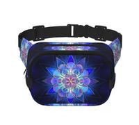 Bohemian Lotus Flower Square Double-Layer Waist Bag Chest Bag Crossbody Bag Running Travel Hiking Waist Bag