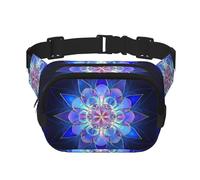 Bohemian Lotus Flower Unisex Adjustable Waist Square Double Layer Waist Pack for Outdoor Activities Travelling Running Hiking