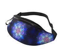 Bohemian Lotus Flower Waist Bag Bumbags for Men Women, Print Polyester Waist Pack for Travel Walking Sport with Adjustable Strap