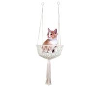 Bohemian MacRame Cat Hammock Cat Bed with Soft Handwoven Rope, Swing Bed Linen Made of Natural Materials, A Hanging Cat Bed with a Natural Design that Relaxes Inner Cats