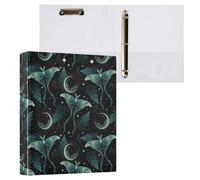 Bohemian Magic Green Moon Moth Herbs 3 D-Ring Binder A4 1 Pack with 200 Sheet for Kids School Supplies Women Men Office