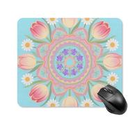 Bohemian Mandala Flower Mouse Pad - Non-Slip Rubber Base Ultra-Thin Desk Mat Waterproof & Portable Mousepad for Gaming, Office, Design 25 * 30cm