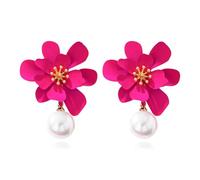 Bohemian Matte Alloy Flower Lightweight Dangle Drop Earrings Chic Boho Daisy Earrings for Women Jewelry, 0, Acrylic, No Gemstone