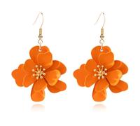 Bohemian Matte Alloy Flower Lightweight Dangle Drop Earrings Chic Boho Daisy Earrings for Women Jewelry, 0, Acrylic, No Gemstone