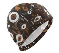 Bohemian Moroccan Style Monsters Brown women swim for men Short Hair waterproof swim for men Hair Protection and Drag Reduction gorro para nadar