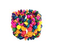 Bohemian Multicolor Bracelet Wooden Thick Coconut Shell Bracelet Natural Wood Beads Women's Stretch Bracelet