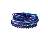 Bohemian Multilayer Stackable Seed Beaded Bracelets Colorful Crystal Glass Bead Strand Bangle Bracelet BFF Friendship Elastic Wristband Summer Boho Beach Hawaii Jewelry Birthday Gifts for Women