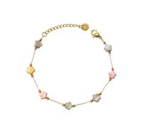Bohemian Natural Stone Star Necklace for Women - 9 Multi-Color Geometric Star Pendants Titanium Steel Chain, 39 5cm Adjustable Length, Gold Lobster Clasp