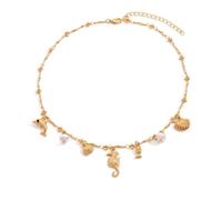 Bohemian necklace starfish seahorse shell imitation pearl pendant