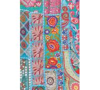 Bohemian Notebook Journal: Boho Turquoise Blue Patchwork Quilt Aesthetic Bohemian Composition Notebook, Colorful Fabric Quilt Print Softcover (6 x 9 ... (60 Sheets / 120 Pages) for Students Teens