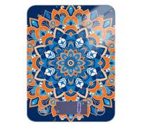 Bohemian Orange-blue Patterns Baking food scale for kitchen 11lb/0.18oz, 5kg/5g kitchen digital scale with 4 unit for Meal Prep Spices Baking (Batteries not Included)