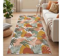 Bohemian Palm Leaf Pattern Runner Rugs for Hallway 80 x 300 cm | Non-Slip Carpet for living room Runner - Floral Printed Carpets Runner for Lounge Office Bedroom