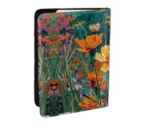 Bohemian pattern Passport Holder for Travel - Passport Case for Men & Women Travel Document Organizer Credit Cards Case, Blooming Flowers, One Size