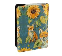 Bohemian pattern Passport Holder for Travel - Passport Case for Men & Women Travel Document Organizer Credit Cards Case, Yellow Fox, One Size