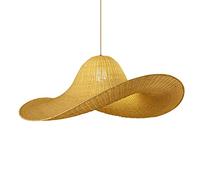 Bohemian Pendant Light Extra Large Chandelier Rattan Hanging Lights in Hat Shape Boho Woven Suspens Lamp Southeast Asia Style Tropical Pendant Lamp Shade for Kitchen Island Dining Room Rest