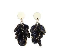 Bohemian Petal Dangle Drop Earrings Colorful Resin Flower Petal Dangle Earrings with Gold Trim Boho Statement Aesthetic Jewelry for Women, Zinc, No Gemstone