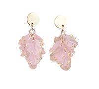 Bohemian Petal Dangle Drop Earrings Colorful Resin Flower Petal Dangle Earrings with Gold Trim Boho Statement Aesthetic Jewelry for Women, Zinc, No Gemstone