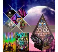 Bohemian Polar Star Floor Lamp with USB Charging, LED Colorful Diamond Lights, 3D Prism Projection Night Light, Bohemian Style Decorations for H