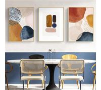 Bohemian Poster Set: Aesthetic Plant Pictures, Modern Abstract Art, Boho Decorative Wall Pictures - Set of 3 (30 x 40 cm)