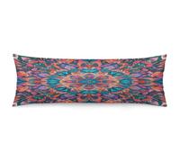 Bohemian Psychedelic Peacock Mandala Body Pillow Pillowcase 20"x54" Lumbar Throw Pillow Covers with Hidden Zipper Breathable & Cozy Full Long Bodypillow Case Cover for Sleeping Bedroom Couch Sofa Deco
