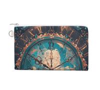 Bohemian Psychedelic Peacock Mandala Coin Purse Canvas Change Pouch with Zipper Small Cosmetic Organizer Bag Women Wallet for Car Keys, Credit Cards, Cash, Lipstick, Creating Magical Time, One Size