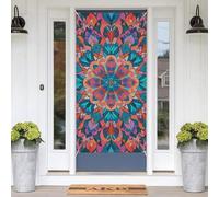Bohemian Psychedelic Peacock Mandala Door Banners for Front Doors, Spring Summer Decorative Door Cover Welcome Porch Banner Decoration Hanging Wall Background for Party Supplies Indoor Outdoor Home De