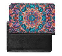 Bohemian Psychedelic Peacock Mandala Passport Holder Slim Travel Wallet RFID Blocking Card Case Cover Passport Cover Protector Essentials with Credit Card Slots for Women/Men