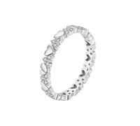 Bohemian Rings for Women, Rings for Women Trendy Heart with Round Shape Moissanite 9K White Gold Size J 1/2
