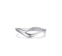 Bohemian Rings, The Wedding Band Twisted Lines Design with Round Diamond 18K White Gold Size L 1/2