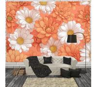 Bohemian Romantic Tapestry Wall Hanging Daisy Chrysanthemum Tapestry for Bedroom AestheticOrange Yellow Tapestries Wall Wall Hanging for Bedroom Living Room Dorm 36 x 48 inches